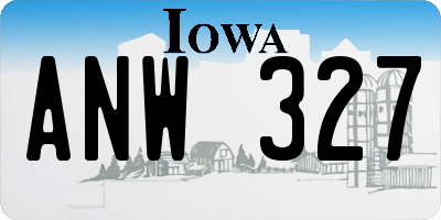 IA license plate ANW327