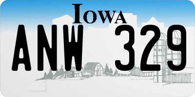 IA license plate ANW329