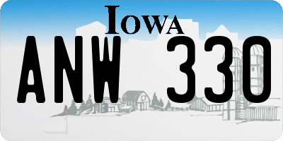 IA license plate ANW330