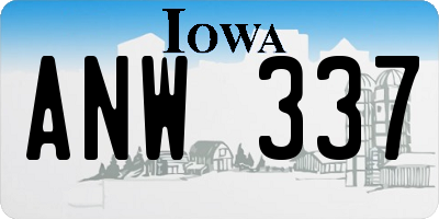 IA license plate ANW337