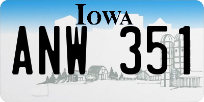 IA license plate ANW351