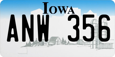 IA license plate ANW356