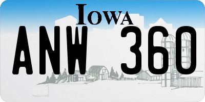 IA license plate ANW360