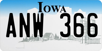 IA license plate ANW366