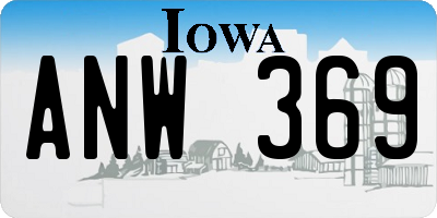 IA license plate ANW369