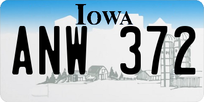 IA license plate ANW372