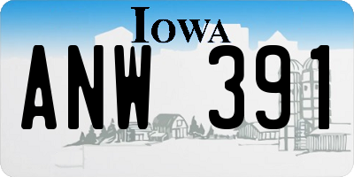 IA license plate ANW391