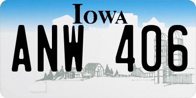 IA license plate ANW406