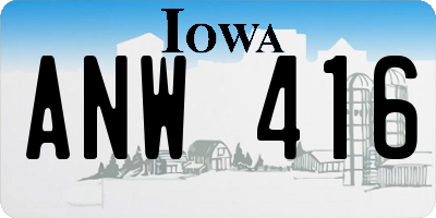 IA license plate ANW416