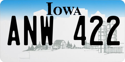 IA license plate ANW422