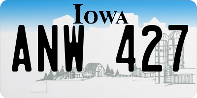IA license plate ANW427