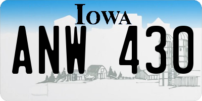 IA license plate ANW430