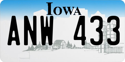IA license plate ANW433
