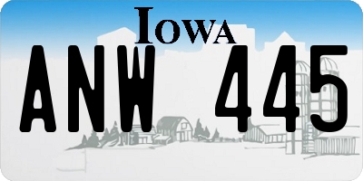 IA license plate ANW445