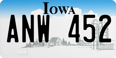 IA license plate ANW452