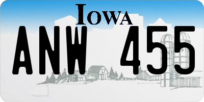 IA license plate ANW455