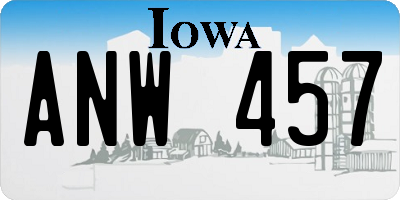 IA license plate ANW457