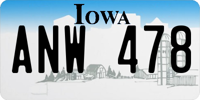 IA license plate ANW478