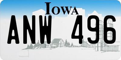 IA license plate ANW496