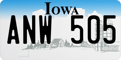IA license plate ANW505