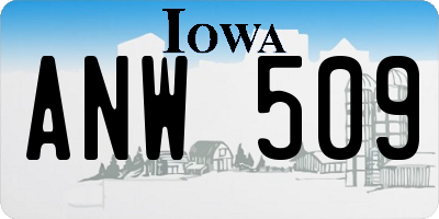 IA license plate ANW509
