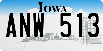 IA license plate ANW513