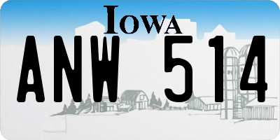IA license plate ANW514