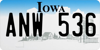 IA license plate ANW536