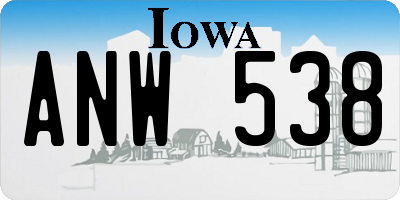 IA license plate ANW538