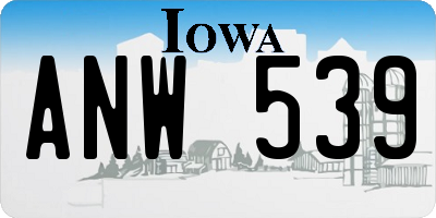 IA license plate ANW539