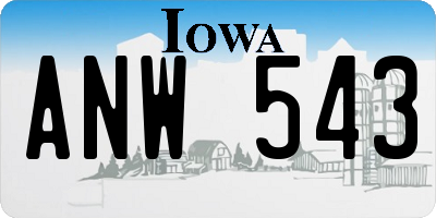 IA license plate ANW543