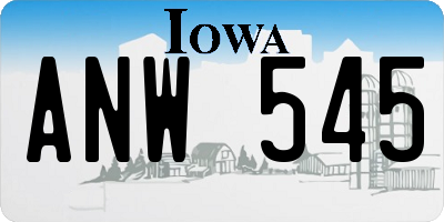IA license plate ANW545