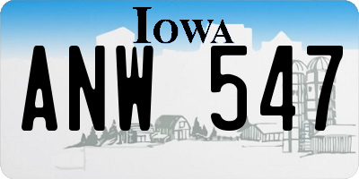 IA license plate ANW547