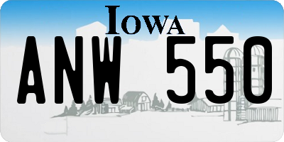 IA license plate ANW550