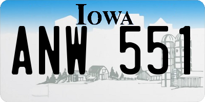IA license plate ANW551