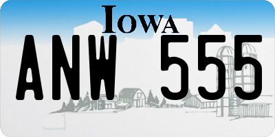 IA license plate ANW555