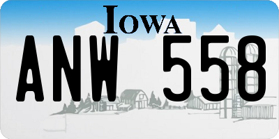 IA license plate ANW558
