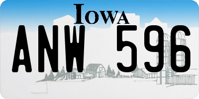IA license plate ANW596