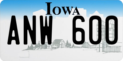 IA license plate ANW600