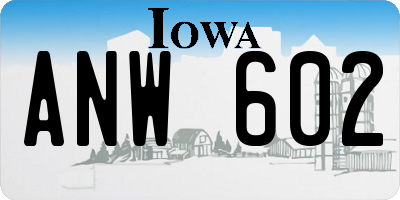 IA license plate ANW602