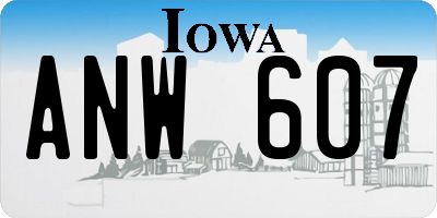 IA license plate ANW607