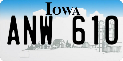 IA license plate ANW610