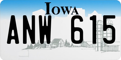 IA license plate ANW615