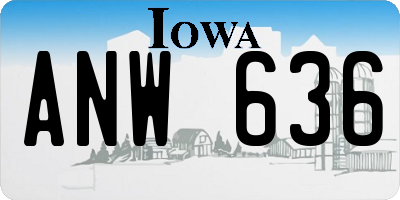 IA license plate ANW636