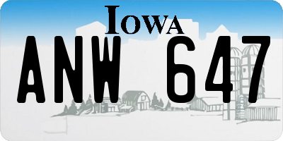 IA license plate ANW647