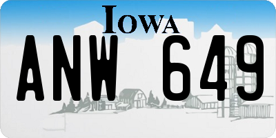 IA license plate ANW649