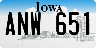 IA license plate ANW651