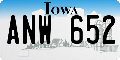 IA license plate ANW652