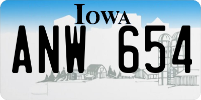 IA license plate ANW654