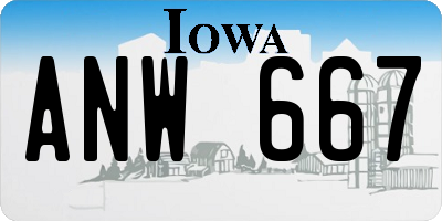 IA license plate ANW667